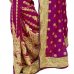 Glamorous Purple Colored Stone Worked Faux Georgette Saree